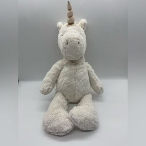 Pottery Barn Kids White Plush 18” Long Unicorn Soft